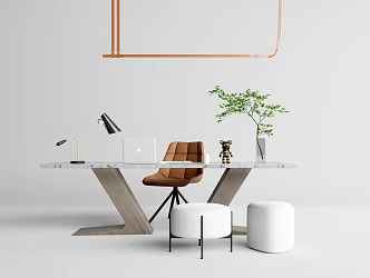 Modern Desk Chair Simple Desk Chair Combination 3d model