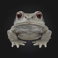 Realistic Gray Toad With Red Eyes And Bumpy Skin In 3D Rendering