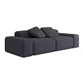 Dark Gray Textured Sectional Sofa With Modular Design And Plush Cushions 3d model
