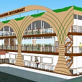 Konark Restaurant Modern Architecture With Green Roof Balconies And Glass Windows