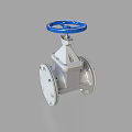 Heavy Duty Industrial Valve With Blue Handwheel And Metal Flange Body