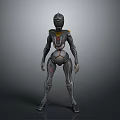 Futuristic Robot Character 3D Model With Metallic Armor And Mechanical Design 3d model