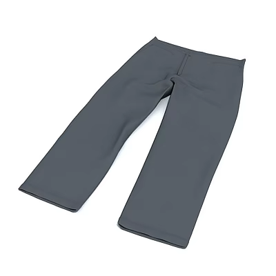 Durable Soft Gray Casual Trousers Perfect For Everyday Wear And Activities 3d model
