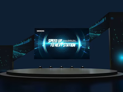 Creative Stage Structure Siemens LED Large Screen Dinner Meeting Science and Technology Line Element Activities Regular Fashion Online Red Card Classic Meeting 3d model