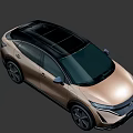 Nissan Ariya Electric SUV Showcasing Sleek Exterior Design Unique Wheels And Solid Brown Background