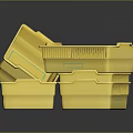 Yellow Plastic Storage Baskets Stackable Design For Home Organization Practical Durable Containers For Daily Use