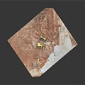 Yellow Bulldozers With Tracks And Blades Working On Red Construction Ground
