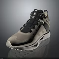 High top athletic sneakers with beige and black mesh design and white sole