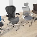 Modern Office Chairs Mesh Leather Adjustable with Headrest and Rolling Wheels 3d model