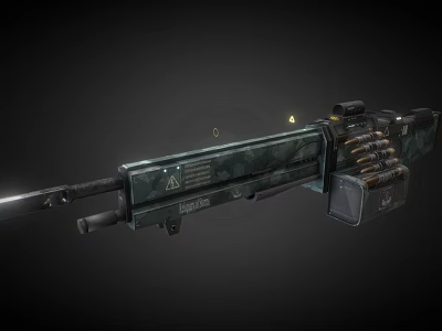 Modern Tactical Assault Rifle With Scope Magazine Barrel And Camouflage Design 3d model