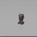 Rocket Raccoon Action Figure In Red Outfit Holding Gun On Base With Name