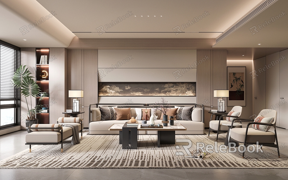 New Chinese Style Living Room Living Room New Chinese Style Light Luxury Living Room Furniture Living Room Furniture New Chinese Style Living Room Furniture New Chinese Style Living Room Sofa Living Room Sofa model