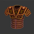 Red And Gold Armor Inspired Decorative Ornament Set With Intricate Patterns 3d model