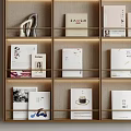Modern Bookshelf With Multi Compartments Built in Lighting And Decorative Books Ornaments