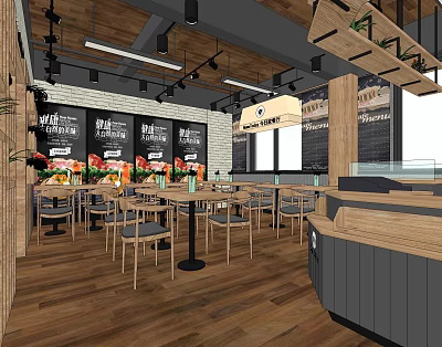 Industrial LOFT Restaurant Steakhouse 3d model