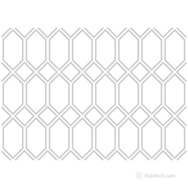 Geometric Decorative Component With Hexagonal And Diamond Grid Pattern Design 3d model 