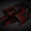 Futuristic Sci Fi Interstellar Spaceship Design With Red And Black Colors 3d model