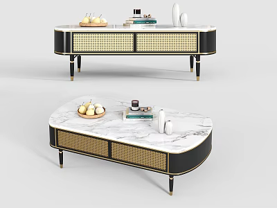 Light Luxury Coffee Table Simple Household Small Apartment Oval Coffee Table 3d model