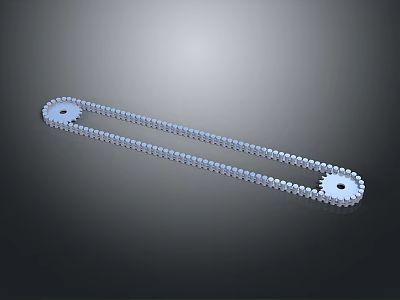 Durable Metal Chain and Gears for Industrial Hardware Tools Applications 3d model