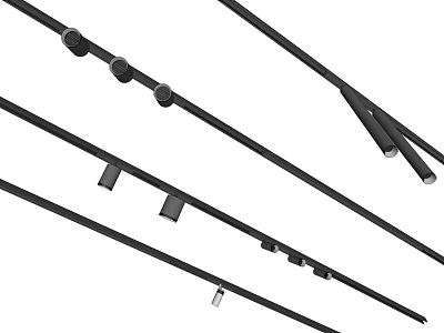 Stylish Black Downlights and Spotlights Modern Lighting Fixtures For Home Interior Decor 3d model