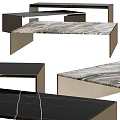 Modern Coffee Table With Sleek Marble Top And Metal Frame Design 3d model