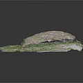 Realistic 3D Rocky Terrain Model With Green Vegetation And Natural Texture