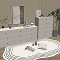 Modern Cream Style Cabinet Whole Cabinet Sideboard Cabinet Balcony Cabinet Storage Cabinet Entrance Cabinet 3d model