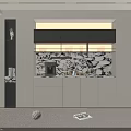Modern Wine Cabinet Design With Marble Backsplash Glass Doors And LED Lighting