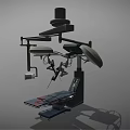 Advanced Surgical Operating Table With Overhead Lights And Medical Instruments
