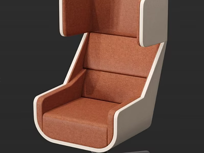 Modern Brown Fabric Office Chair With Ergonomic Backrest And Armrests 3d model