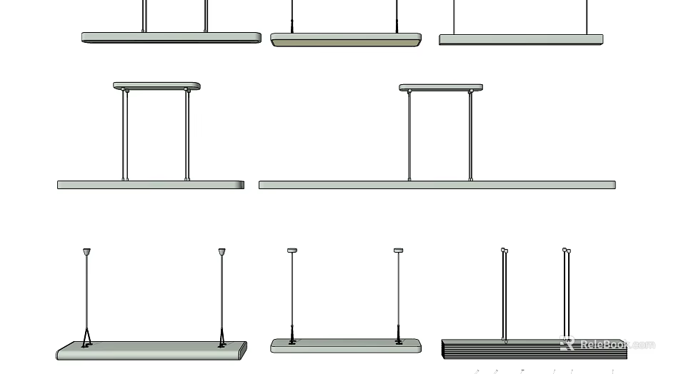Modern Pendant Lights Featuring Sleek Linear Designs And Multiple Rod Structures 3d model