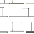 Modern Pendant Lights Featuring Sleek Linear Designs And Multiple Rod Structures 3d model