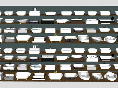 Various Modern Bathtub Designs In Different Styles For Bathroom 3d model