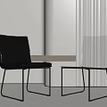 Modern Accent Chairs Black Leather And White Textured With Metal Legs In Minimalist Interior