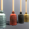 Multiple Colored Equipment Tools With Wooden Handles And Textured Surface Designs