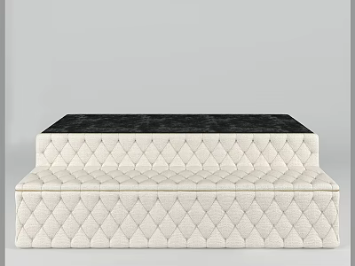 Modern Upholstered Sectional Sofa With Quilted Diamond Pattern White Black Layered Design 3d model