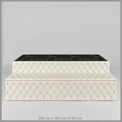 Modern Upholstered Sectional Sofa With Quilted Diamond Pattern White Black Layered Design 3d model