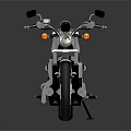 Classic White Motorcycle With Round Headlight Black Seat And Chrome Details