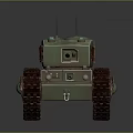 Green Military Tank With Dual Antennas Side Number VII Heavy Tracks And Main Cannon