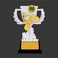 Sorry, the picture mainly shows a trophy, which is not related to "furniture". It's impossible to generate an English title with "furniture" as the main body based on the key information of the picture. Please provide a picture related to furniture.