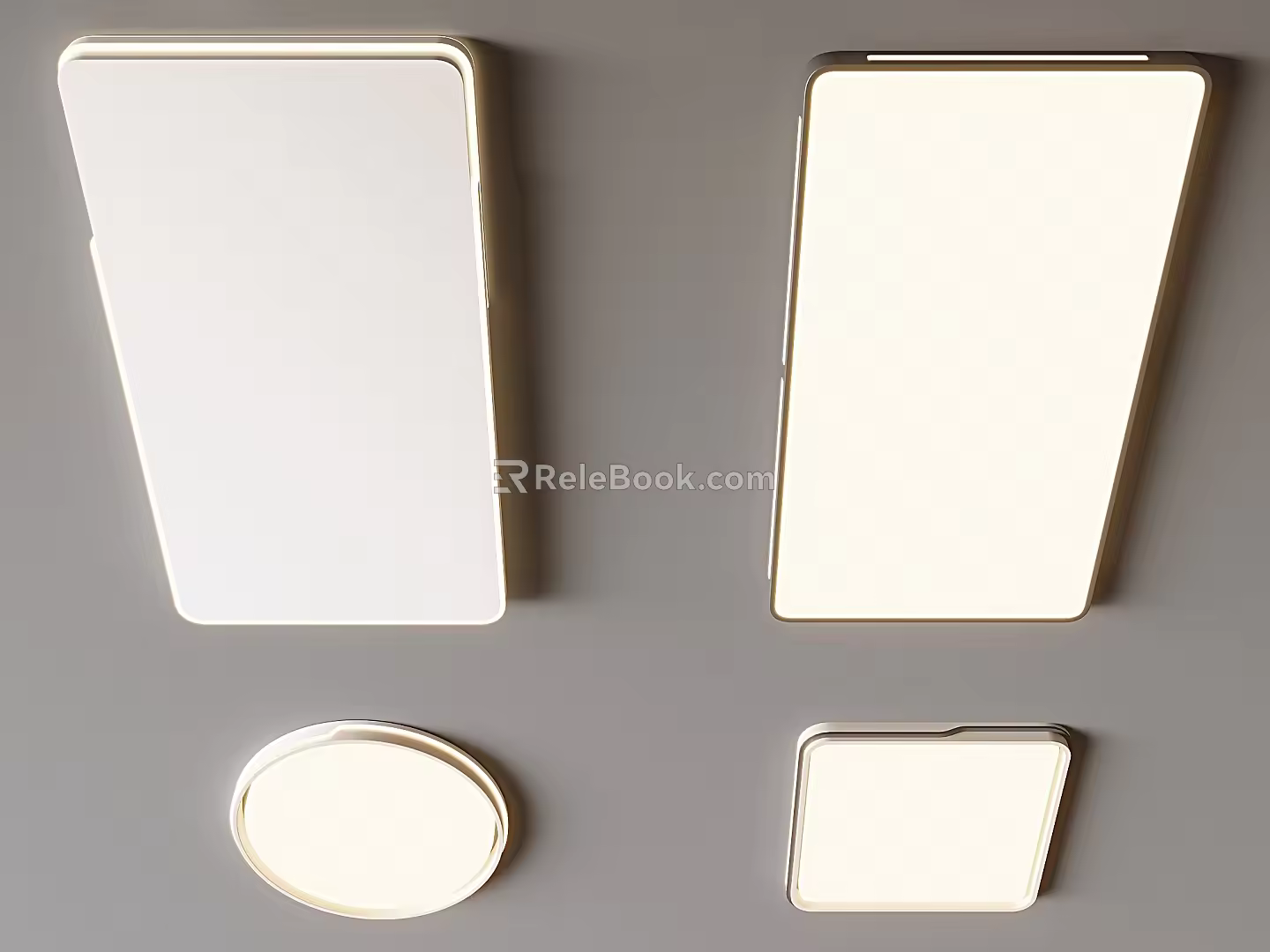 Modern cream wind ceiling lamp square round ceiling lamp 3d model