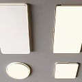 Modern cream wind ceiling lamp square round ceiling lamp 3d model