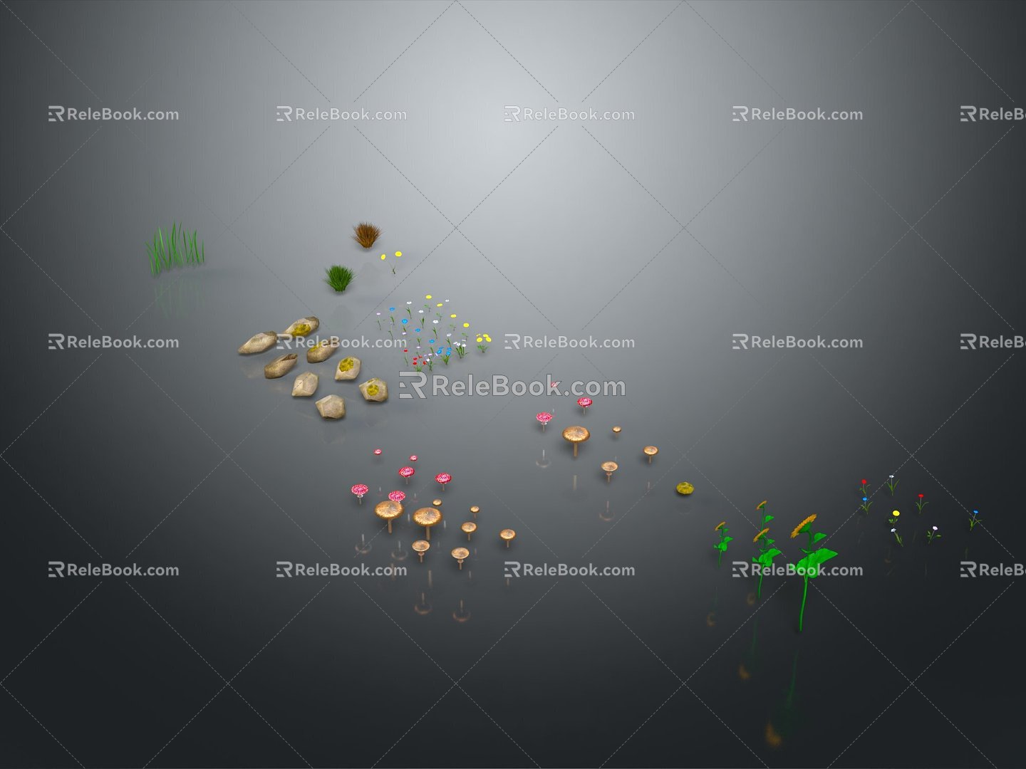 Modern mushroom straw mushroom poisonous mushroom model