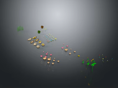 Fresh Various Colorful Vegetables Display With Different Types Shapes And Green Leaves 3d model