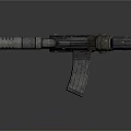 Futuristic Sci Fi Gun With Scope Barrel Tactical Grip And Metallic Finish