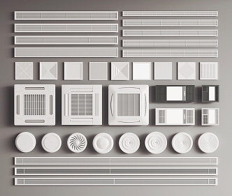 Modern Air Outlet Air-conditioning Port Yuba Combination 3d model