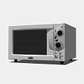 Two Modern Countertop Microwave Ovens With Stainless Steel Body And Control Knobs For Kitchen 3d model