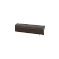 Modern Brown Dresser With Textured Panel And Gold Metal Legs Design