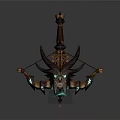 Mythical Skeleton Bow With Demonic Head And Glowing Green Accents