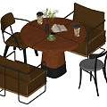 Modern leisure table and chair combination 3d model
